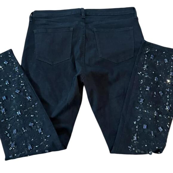 Buffalo David Bitton Black Jeans Women's Size 31 Embellished Skinny Faith - Picture 2 of 6